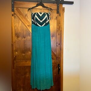 Teal Strapless Dress